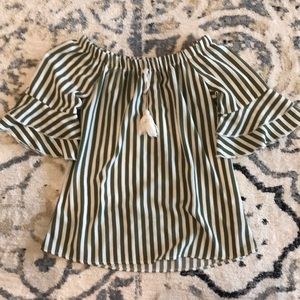 PinStripe Off-the-Shoulder top